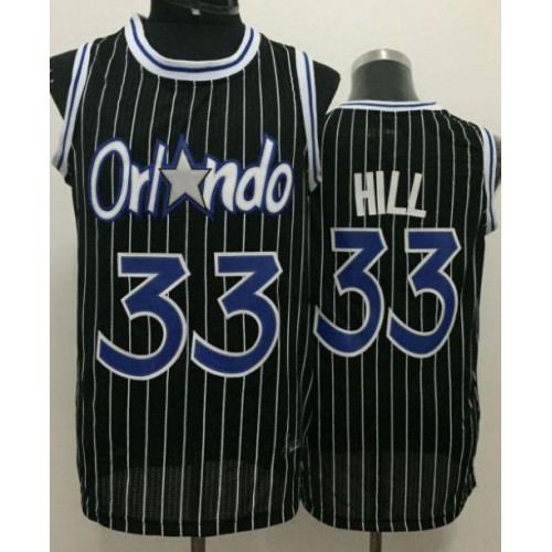 Orlando Magic #33 Grant Hill Black Throwback Stitched Jersey Mens