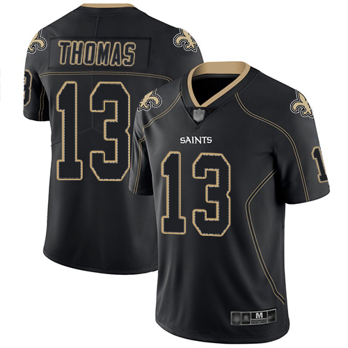 Saints #13 Michael Thomas Lights Out Black Men's Stitched Limited Rush Jersey