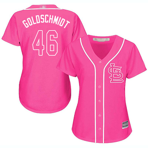St.Louis Cardinals #46 Paul Goldschmidt Pink Fashion Women's Stitched Jersey Womens