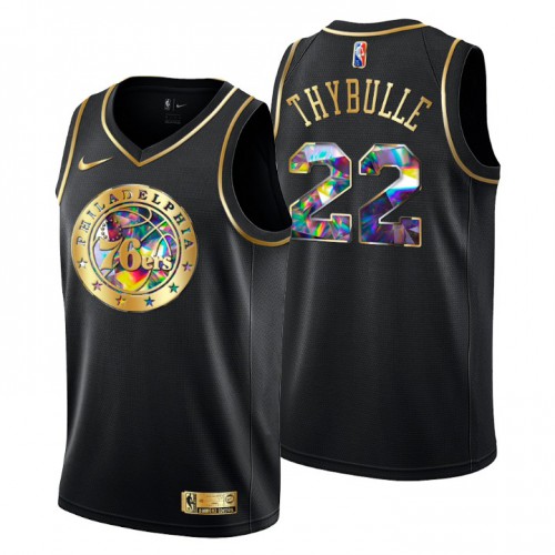 Philadelphia Philadelphia 76ers #22 Matisse Thybulle Mens Golden Edition Diamond Logo 2021/22 Swingman Jersey - Black Mens