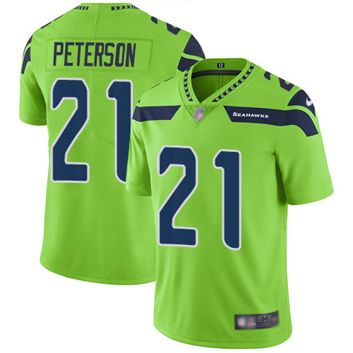 Seattle Seahawks #21 Adrian Peterson Green Men's Stitched Limited Rush Jersey Men's