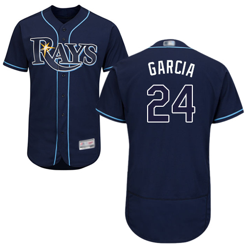 Tampa Bay Rays #24 Avisail Garcia Dark Blue Flexbase Authentic Collection Stitched Jersey Men's