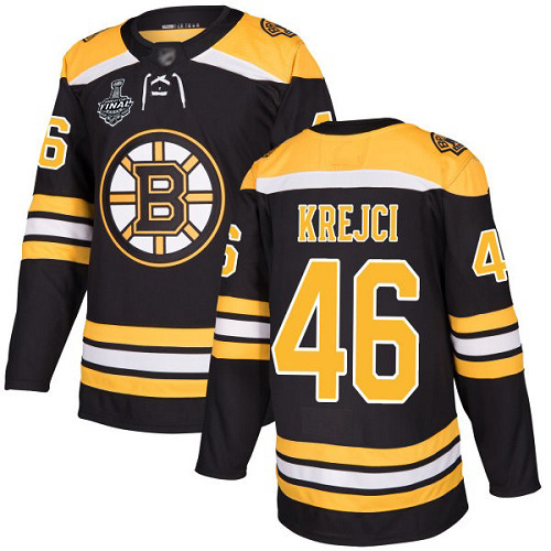 Adidas Boston Bruins #46 David Krejci Black Home Authentic Stanley Cup Final Bound Stitched Jersey Men's