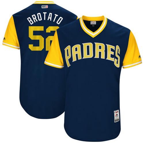 San Diego Padres #52 Brad Hand Navy 