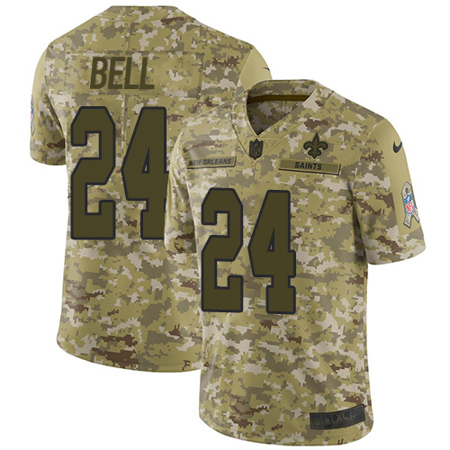 New Orleans Saints #24 Vonn Bell Camo Men's Stitched Limited 2018 Salute To Service Jersey Men's
