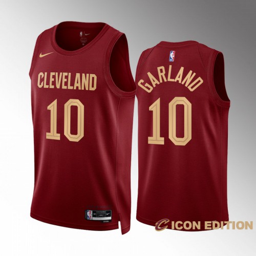 Cleveland Cleveland Cavaliers #10 Darius Garland Mens Wine 2022-23 Icon Edition Jersey Mens