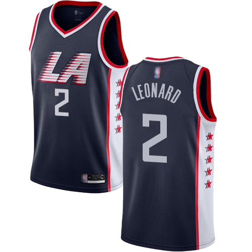 Los Angeles Clippers #2 Kawhi Leonard Navy Swingman City Edition 2018/19 Jersey Mens