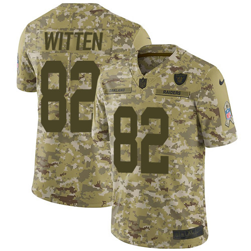 Las Vegas Raiders #82 Jason Witten Camo Men's Stitched Limited 2018 Salute To Service Jersey Men's
