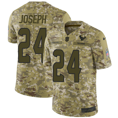 Houston Texans #24 Johnathan Joseph Camo Men's Stitched Limited 2018 Salute To Service Jersey Men's