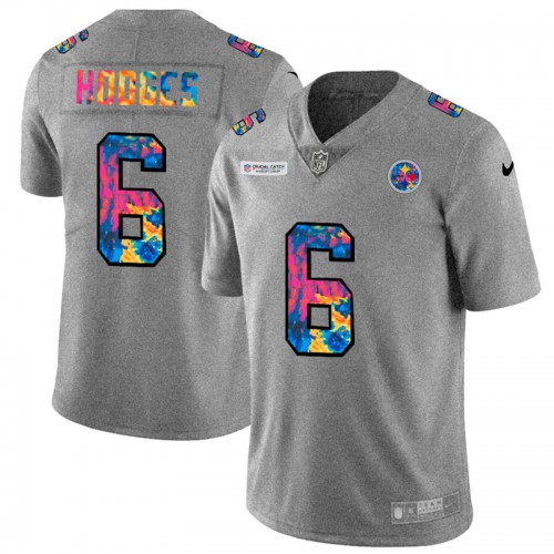 Pittsburgh Pittsburgh Steelers #6 Devlin Hodges Men's Multi-Color 2020 Crucial Catch Jersey Greyheather Men's