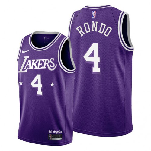 Los Angeles Los Angeles Lakers #4 Rajon Rondo Mens 2021-22 City Edition Purple Jersey Mens