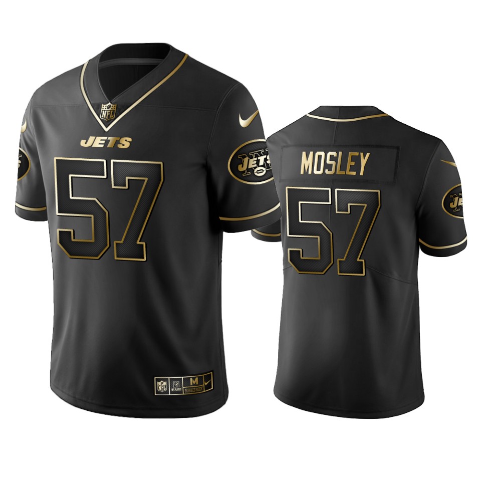 Jets #57 C.J. Mosley Men's Stitched Vapor Untouchable Limited Black Golden Jersey