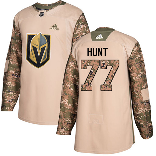 Adidas Golden Vegas Golden Knights #77 Brad Hunt Camo Authentic 2017 Veterans Day Stitched Youth Jersey Youth