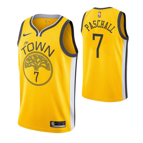 Golden State Warriors #7 Eric Paschall Earned Edition Gold Jersey Mens