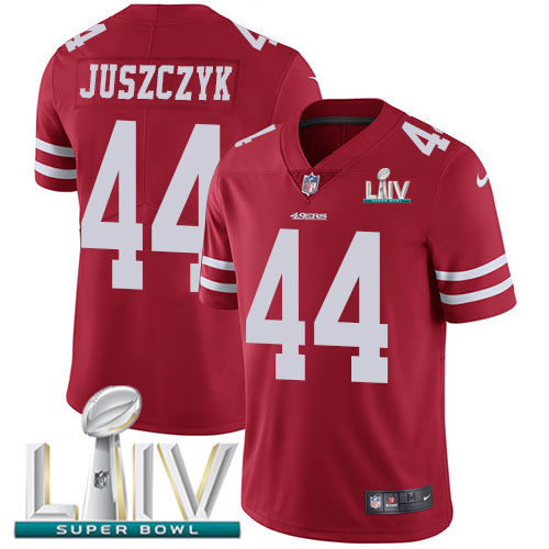 49ers #44 Kyle Juszczyk Red Super Bowl LIV 2020 Team Color Men's Stitched Vapor Untouchable Limited Jersey