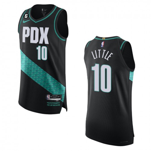 Portland Trail Portland Trail Blazers #10 Nassir Little Black 2022-23 Authentic Jersey - City Edition Mens