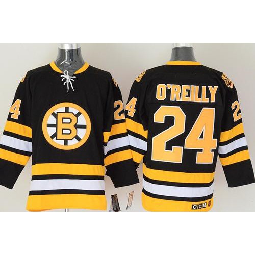 Boston Bruins #24 Terry O'Reilly CCM Throwback Black Stitched Jersey Men's