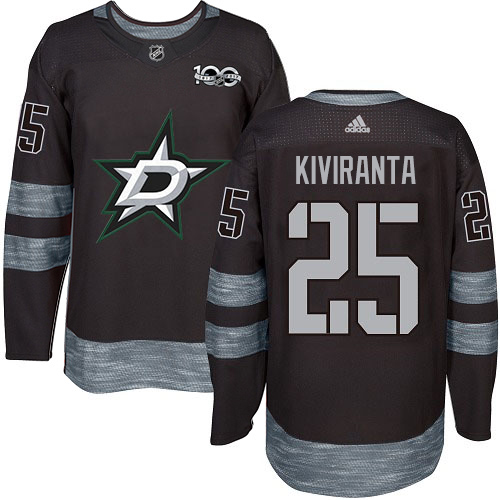 Adidas Dallas Stars #25 Joel Kiviranta Black 1917-2017 100th Anniversary Stitched Jersey Men's