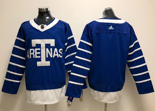 Adidas Maple Leafs Blank Blue Authentic 1918 Arenas Throwback Stitched Jersey