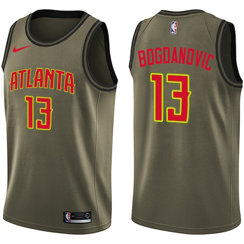 Atlanta Hawks #13 Bogdan Bogdanovic Green Youth Swingman Salute to Service Jersey Youth