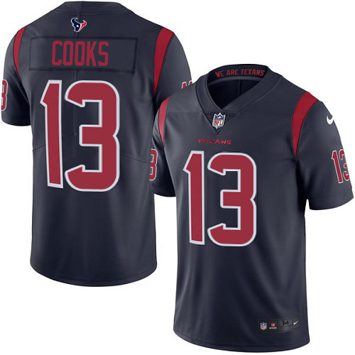 Texans #13 Brandin Cooks Navy Blue Youth Stitched Limited Rush Jersey