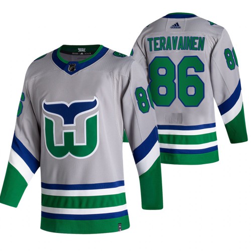 Carolina Carolina Hurricanes #86 Teuvo Teravainen Grey Men's Adidas 2020-21 Reverse Retro Alternate Jersey Men's
