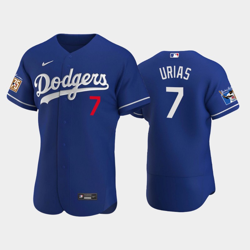 Los Angeles Dodgers #7 Julio Urias Men's Jackie Robinson 75th Anniversary Authentic Jersey - Royal
