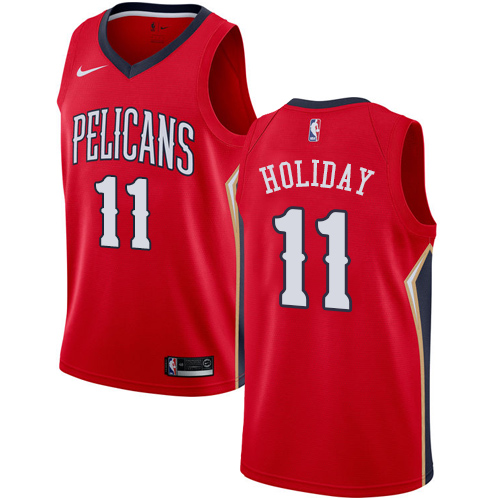 New Orleans Pelicans #11 Jrue Holiday Red Youth Swingman Statement Edition Jersey Youth