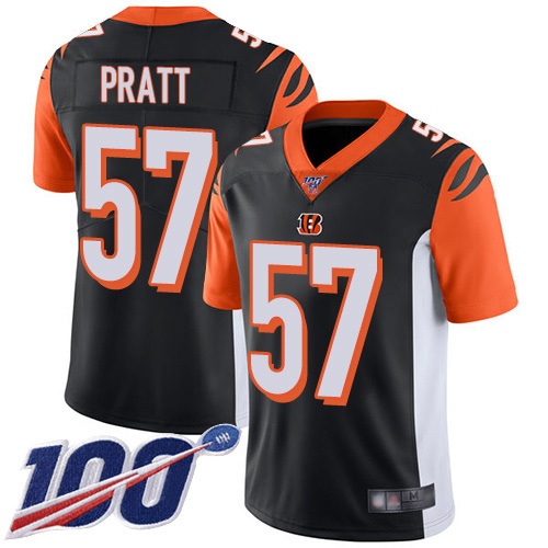 Cincinnati Bengals #57 Germaine Pratt Black Team Color Youth Stitched 100th Season Vapor Untouchable Limited Jersey Youth