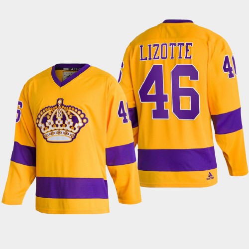 Adidas Los Angeles Kings #46 Blake Lizotte Team Classics Gold Men's 2022 Throwback Jersey Men's