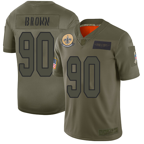 New Orleans Saints #90 Malcom Brown Camo Youth Stitched Limited 2019 Salute to Service Jersey Youth