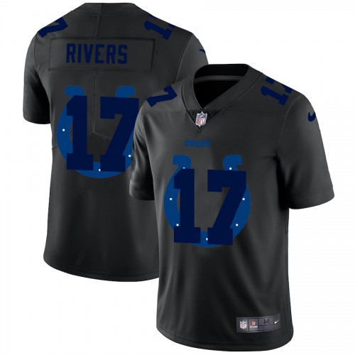 Indianapolis Indianapolis Colts #17 Philip Rivers Men's Team Logo Dual Overlap Limited Jersey Black Men's