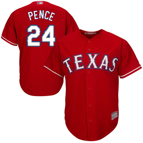 Texas Rangers #24 Hunter Pence Red Cool Base Stitched Youth Jersey Youth