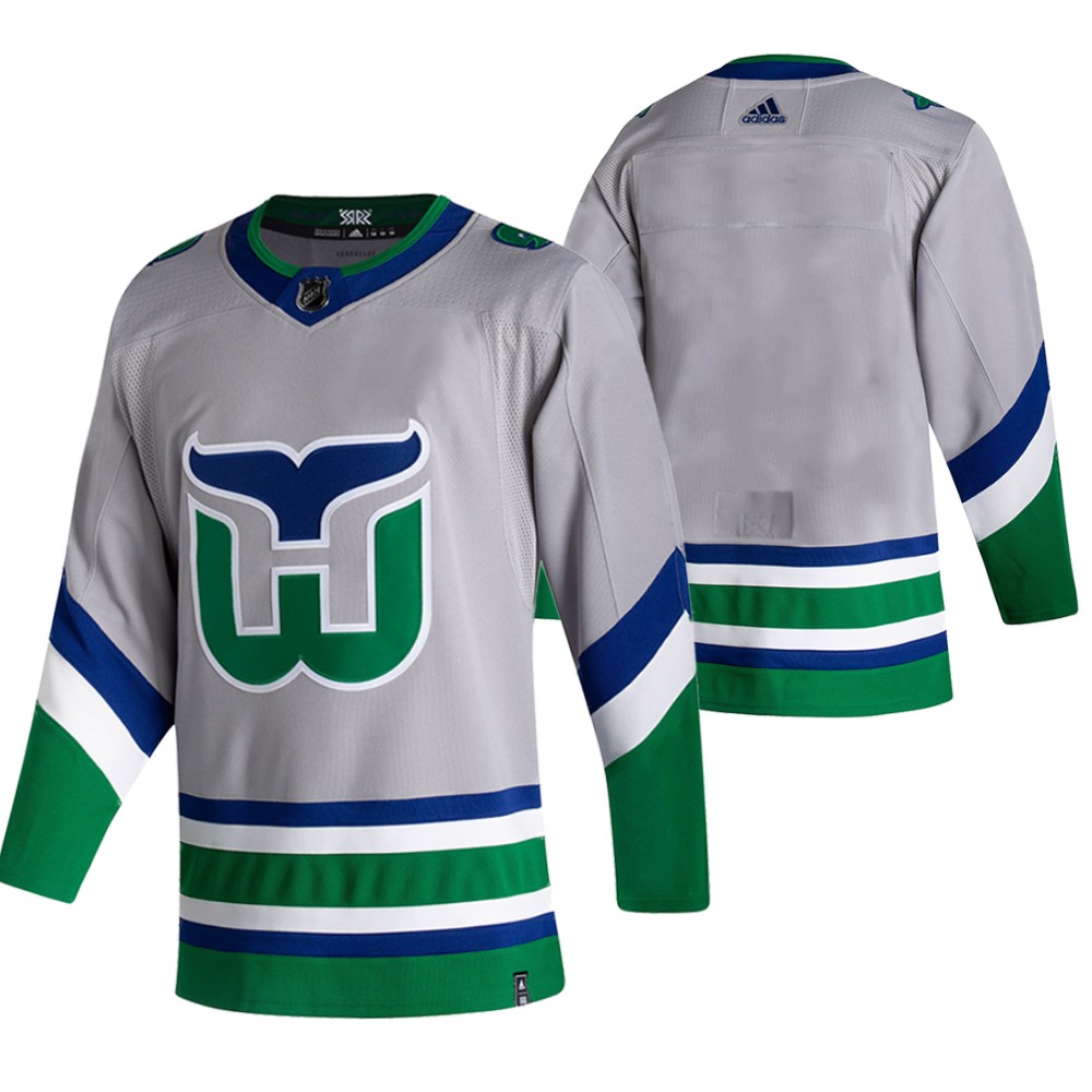 Carolina Hurricanes Blank Grey Men's Adidas 2020-21 Reverse Retro Alternate Jersey