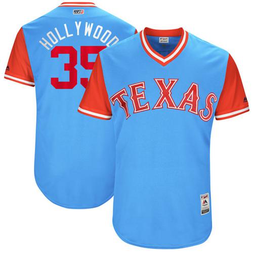 Texas Rangers #35 Cole Hamels Light Blue 