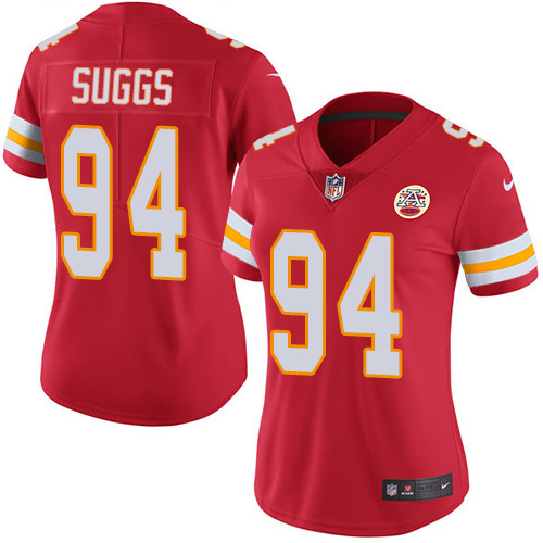 Kansas City Chiefs #94 Terrell Suggs Red Team Color Women's Stitched Vapor Untouchable Limited Jersey Womens