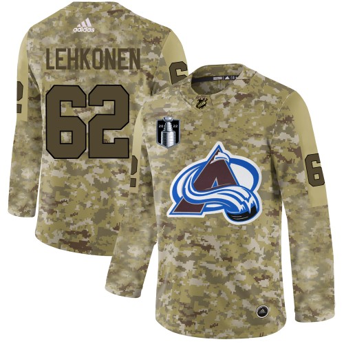 Adidas Colorado Avalanche #62 Artturi Lehkonen Camo 2022 Stanley Cup Final Patch Authentic Stitched Jersey Men's