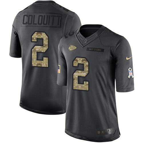 Kansas City Chiefs #2 Dustin Colquitt Black Men's Stitched Limited 2016 Salute to Service Jersey Men's
