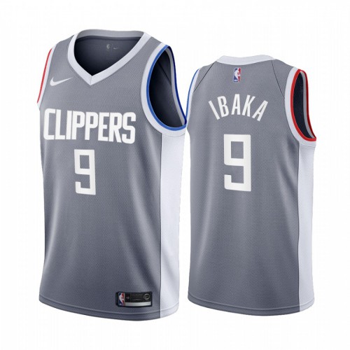 Los Angeles Los Angeles Clippers #9 Serge Ibaka Gray Womens Swingman 2020-21 Earned Edition Jersey Womens