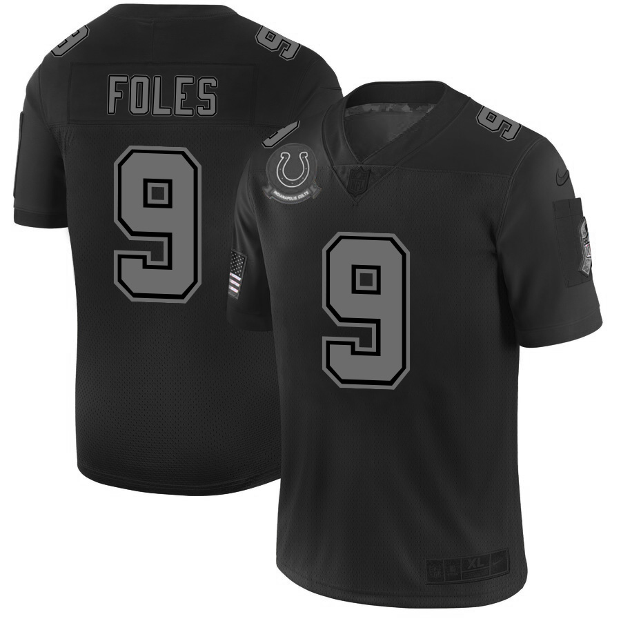 Indianapolis Colts #9 Nick Foles Men's Black 2019 Salute To Service Limited Stitched Jersey