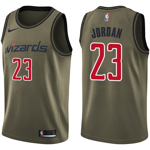 Washington Wizards #23 Michael Jordan Green Salute to Service Youth Swingman Jersey Youth