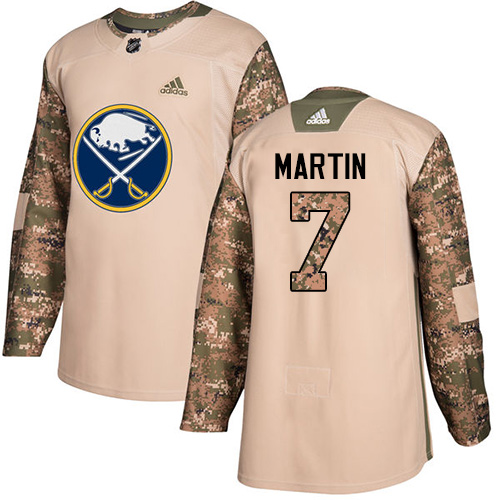 Adidas Buffalo Sabres #7 Rick Martin Camo Authentic 2017 Veterans Day Stitched Jersey Men's