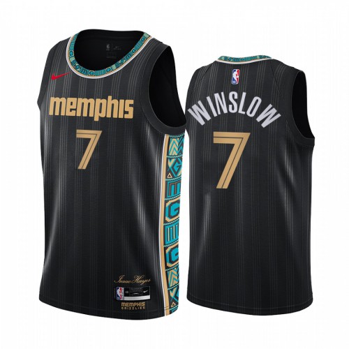 Memphis Grizzlies #7 Justise Winslow Black Swingman 2020-21 City Edition Jersey Mens
