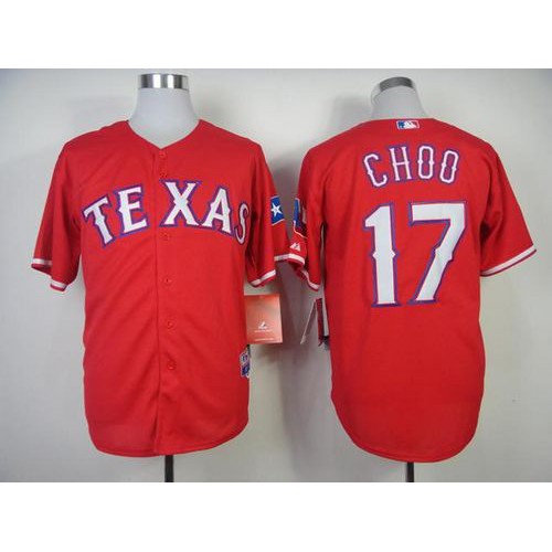 Texas Rangers #17 Shin-Soo Choo Red Cool Base Stitched Jersey Men's