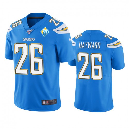Los Angeles Los Angeles Chargers #26 Casey Hayward Light Blue 60th Anniversary Vapor Limited Jersey Men's
