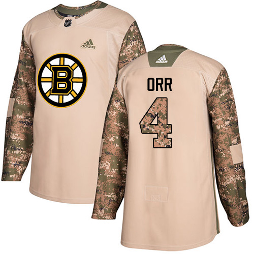 Adidas Boston Bruins #4 Bobby Orr Camo Authentic 2017 Veterans Day Youth Stitched Jersey Youth