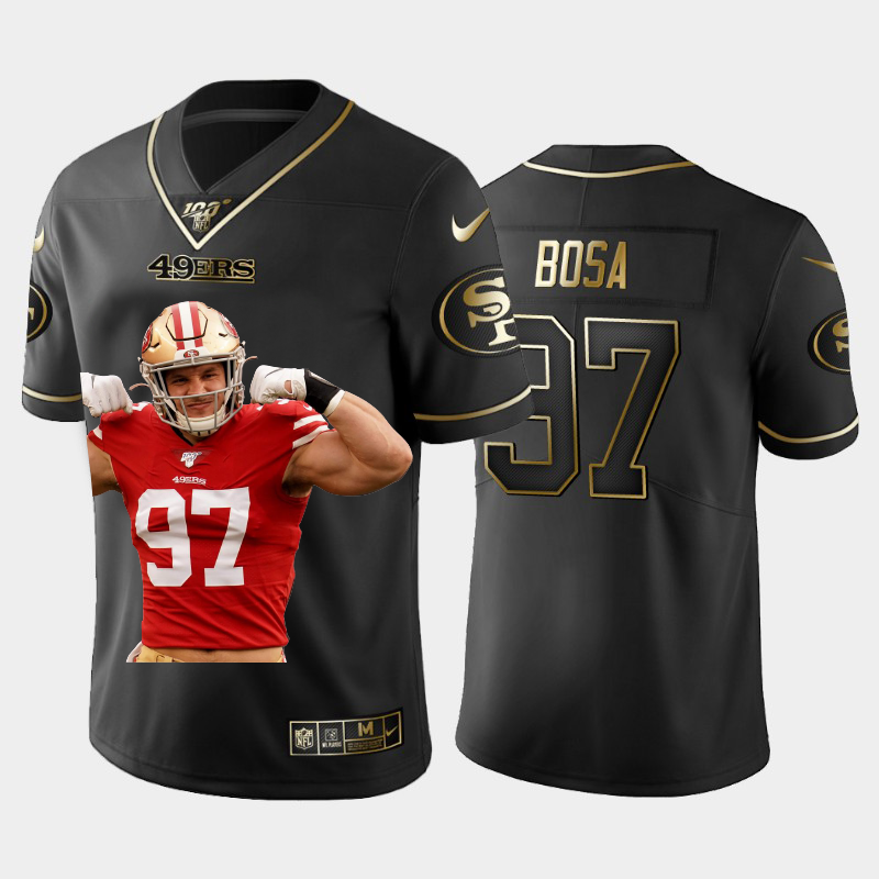 San Francisco 49ers #97 Nick Bosa Team Hero Vapor Limited 100 Jersey Black Golden