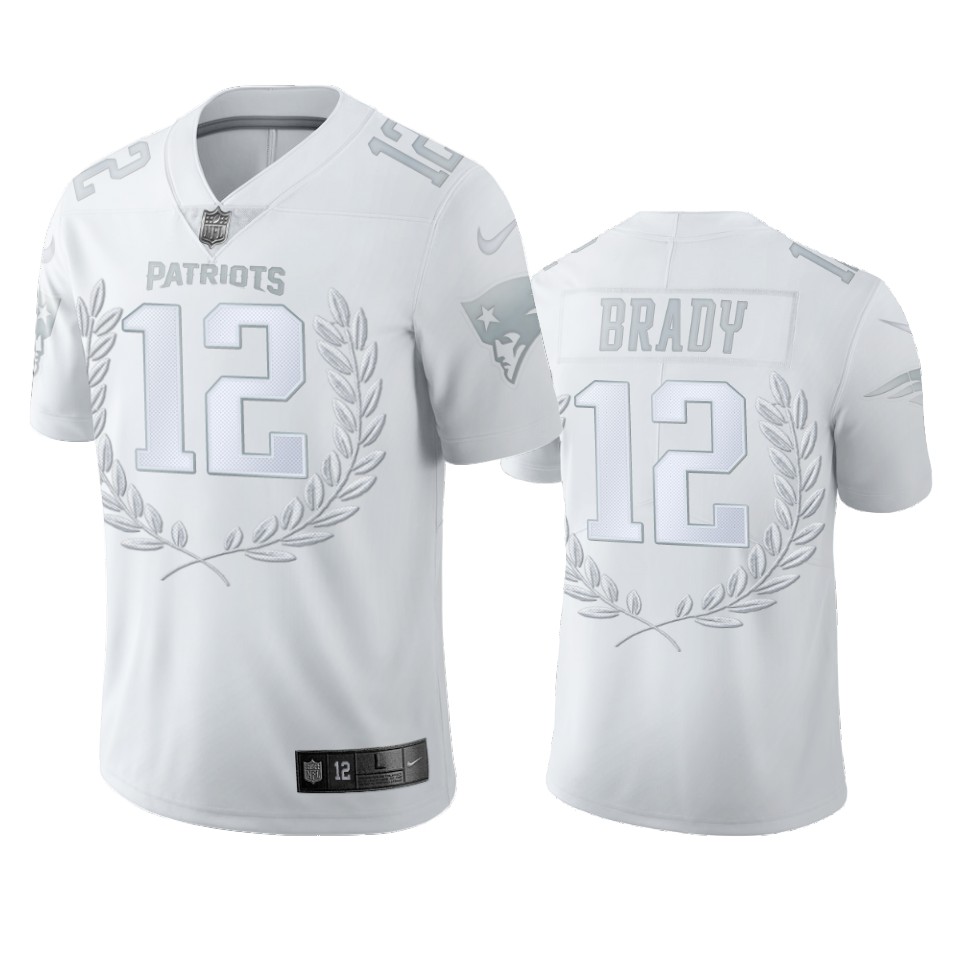 New England Patriots #12 Tom Brady Men''S Platinum MVP Limited Edition Jersey
