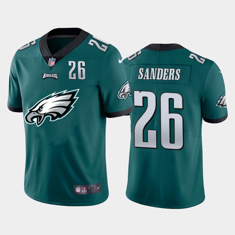 Philadelphia Eagles #26 Miles Sanders Green Men's Big Team Logo Player Vapor Limited Jersey