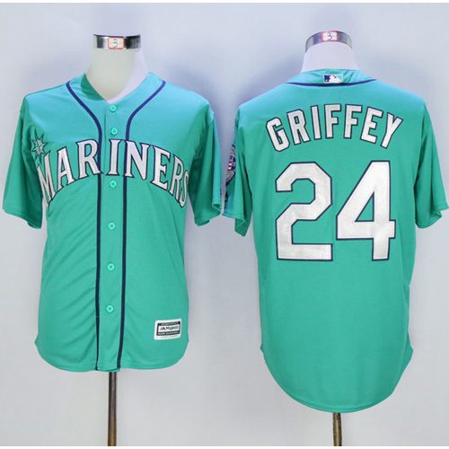 Seattle Mariners #24 Ken Griffey Green New Cool Base Stitched Jersey Men's